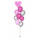 Ballonbouquet in Rosa, Pink & Silber mit personalisierbarem Text