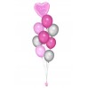 Ballonbouquet in Rosa, Pink & Silber mit personalisierbarem Text