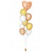 Ballonbouquet in Bronze, Gold & Weiß mit personalisierbarem Text
