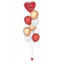 Ballonbouquet (9er-Set) mit Wunschtext (ca. 43 cm)  