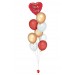 Ballonbouquet in Rot, Gold & Weiß mit personalisierbarem Herzballon