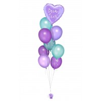 Ballonbouquet (9er-Set) mit Wunschtext (ca. 43 cm) 