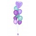 Ballonbouquet mit Herzballon in Lila, Violett & Hellblau – personalisiert
