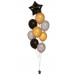 Ballonbouquet mit Sternballon in Schwarz, Gold & Silber – personalisierbar