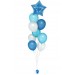Ballonbouquet mit Sternballon in Blau & Weiß – personalisierbar