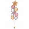 Ballonbouquet Altrosa & Gold mit Wunschtext – personalisierbar