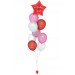 Ballonbouquet in Rot & Rosa mit Wunschtext – personalisierbar