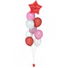 Ballonbouquet in Rot & Rosa mit Wunschtext – personalisierbar