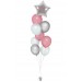 Ballonbouquet in Silber & Rosa mit Wunschtext – personalisierbar