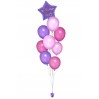 Ballonbouquet in Lila, Pink und Rosa mit Wunschtext – personalisierbar