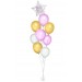 Ballonbouquet in Weiß, Gold und Rosa mit Wunschtext – personalisierbar