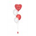 Ballonbouquets (4er-Set) – Rotes Herz mit Wunschtext & weiße Latexballons