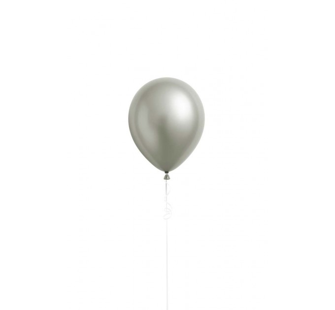 Latexballon "Platinum Silver Satin" heliumgefüllt (Ø ca. 28 cm) – glänzendes Silber für stilvolle Anlässe