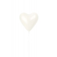 Latexballon "Frosty White Heart" heliumgefüllt (Ø ca. 30 cm)