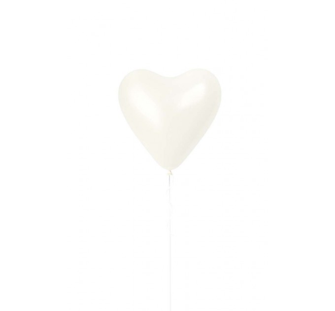 Latexballon "Frosty White Heart" heliumgefüllt (Ø ca. 30 cm) – romantisches Herz in Weiß