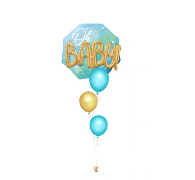 Ballonbouquet „Oh Baby“ – Größe M mit Folien- und Latexballons