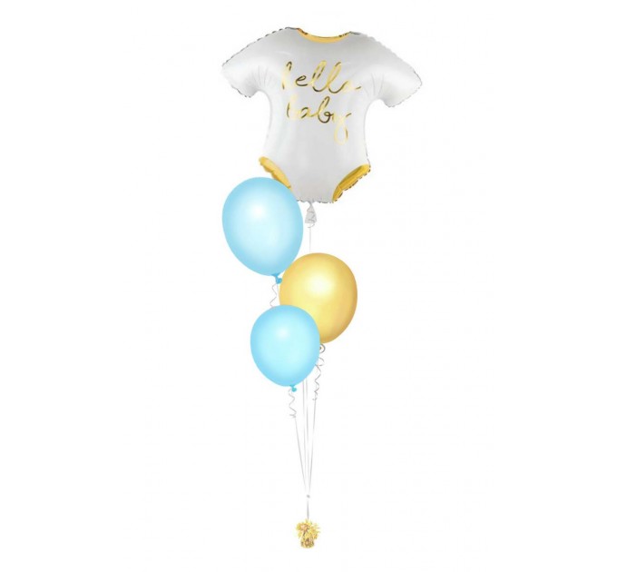 Ballonbouquet „Hello Baby“ – ca. 51 x 45 cm Folienballon und Latexballons