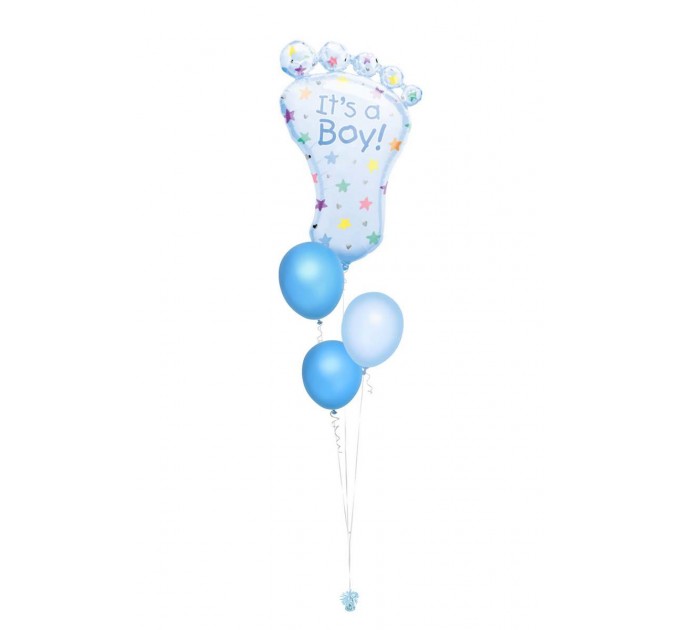 Ballonbouquet „It’s a Boy!“ – ca. 58 x 82 cm Folienballon und Latexballons 