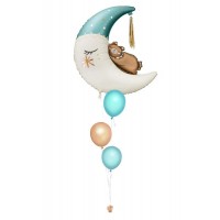 Ballonbouquet „Bär auf dem Mond“ (ca. 80 x 98 cm)