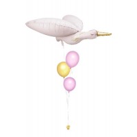 Ballonbouquet „Storch mit Baby“ (ca. 103 x 60 cm)