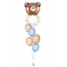 Ballonbouquet zur Geburt – Niedlicher Bärchen-Folienballon (ca. 61x88 cm) mit 5 Latexballons