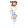 Ballonbouquet zur Geburt – Niedlicher Bärchen-Folienballon (ca. 61x88 cm) mit 5 Latexballons