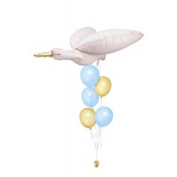 Ballonbouquet „Storch mit Baby“ (ca. 103x60 cm) 