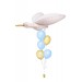 Ballon zur Geburt – Storch mit Baby (ca. 103x60 cm) + Latexballons in Blau & Gold