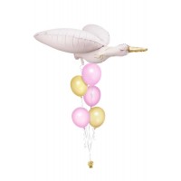 Ballonbouquet „Storch mit Baby“ (ca. 103x60 cm) 