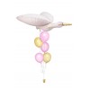Ballon zur Geburt – Storch mit Baby (ca. 103x60 cm) + Latexballons in Rosa & Gold