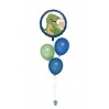 Dino Ballon (ca. 43 cm) + 3 Latexballons – Heliumgefüllt mit Gewicht