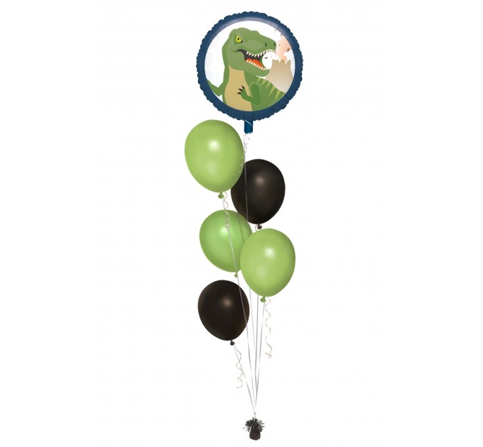 Dino Ballonbouquet mit Folienballon & 5 Latexballons