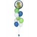 Ballonbouquet mit Dino Folienballon (ca. 43 cm) + 8 Latexballons