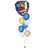 Ballonbouquet mit Chase Folienballon (ca. 63 × 68 cm) + 3 Latexballons