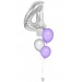 Geburtstagsbouquet mit Wunschzahl – Silber & Lila (ca. 86 cm)
