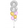 Zahlenballon-Bouquet mit 5 Heliumballons – Wunschzahl (ca. 86 cm)