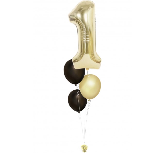 Zahlenballon-Bouquet mit 3 Heliumballons – Wunschzahl (ca. 86 cm)