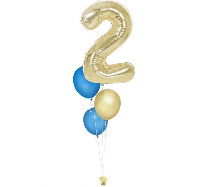 Zahlenballon-Bouquet mit 3 Heliumballons – Wunschzahl (ca. 86 cm)