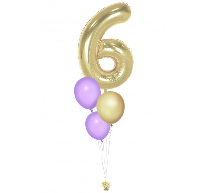Zahlenballon-Bouquet mit 3 Heliumballons – Wunschzahl (ca. 86 cm)