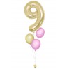 Zahlenballon-Bouquet mit 3 Heliumballons – Wunschzahl (ca. 86 cm)