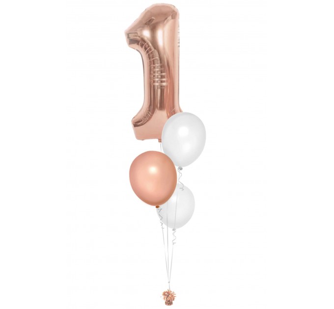 Zahlenballon-Bouquet mit 3 Heliumballons – Wunschzahl (ca. 86 cm)
