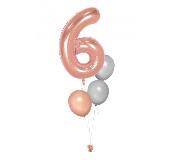 Zahlenballon-Bouquet mit 3 Heliumballons – Wunschzahl (ca. 86 cm)