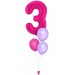 Zahlenballon-Bouquet mit 3 Heliumballons – Wunschzahl (ca. 86 cm)
