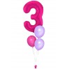 Zahlenballon-Bouquet mit 3 Heliumballons – Wunschzahl (ca. 86 cm)