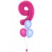 Zahlenballon-Bouquet mit 3 Heliumballons – Wunschzahl (ca. 86 cm)