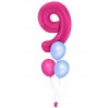 Zahlenballon-Bouquet mit 3 Heliumballons – Wunschzahl (ca. 86 cm)