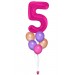 Zahlenballon-Bouquet mit 5 Heliumballons – Wunschzahl (ca. 86 cm)