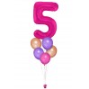 Zahlenballon-Bouquet mit 5 Heliumballons – Wunschzahl (ca. 86 cm)