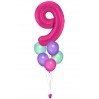 Zahlenballon-Bouquet mit 5 Heliumballons – Wunschzahl (ca. 86 cm)