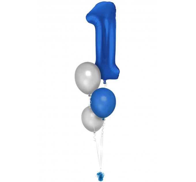 Zahlenballon-Bouquet mit 3 Heliumballons – Wunschzahl (ca. 86 cm)
